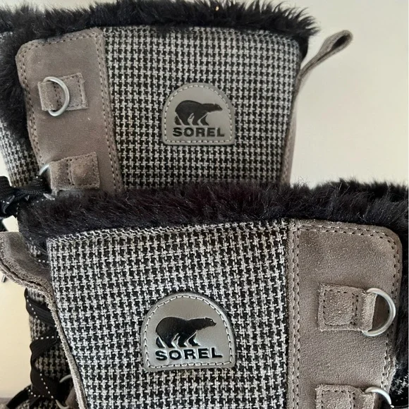 Sorel Women's Tivoli Mid-Calf Quarry Black Houndstooth Snow Winter Boots, size 7 - Picture 7 of 11